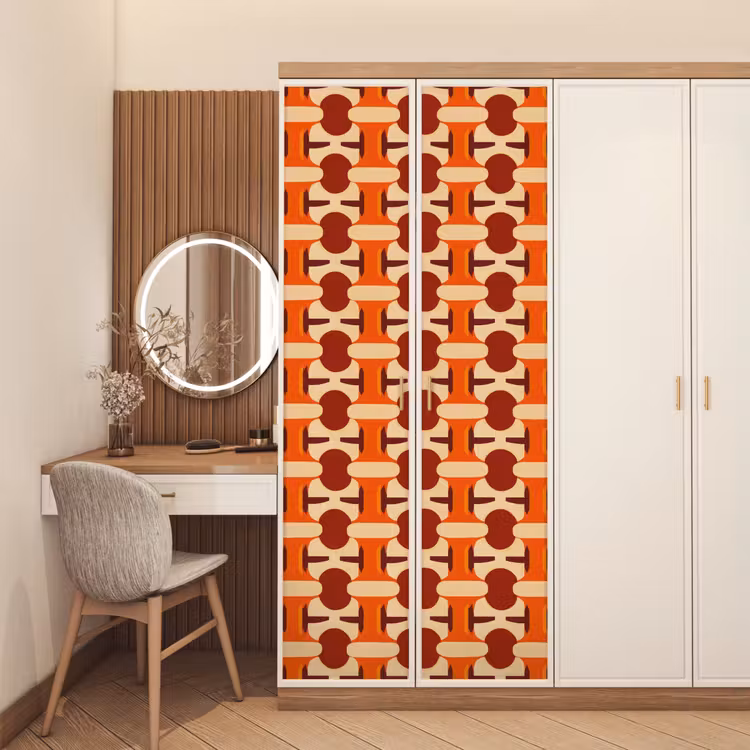 Deursticker - Geometrisch - Retro - Oranje — 5