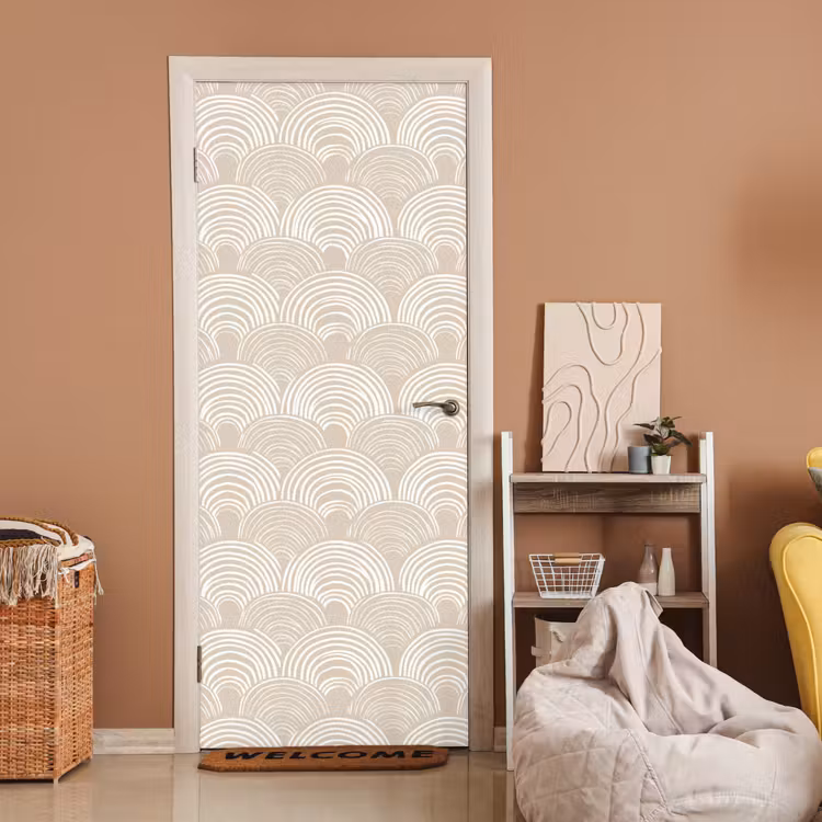 Deursticker - Golven - Structuur - Beige — 2