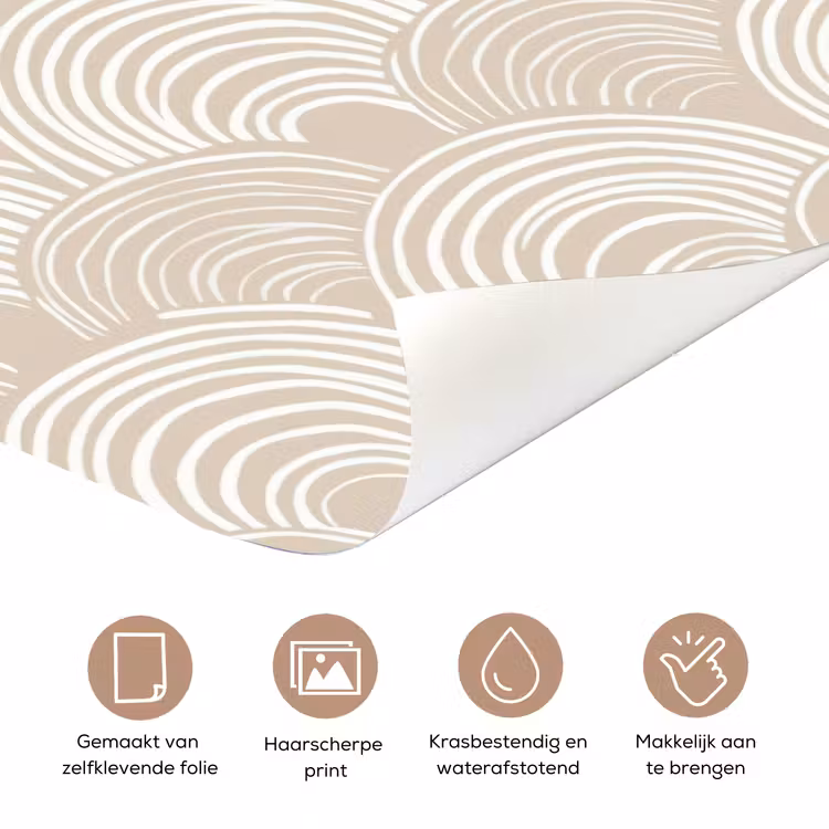 Deursticker - Golven - Structuur - Beige — 3