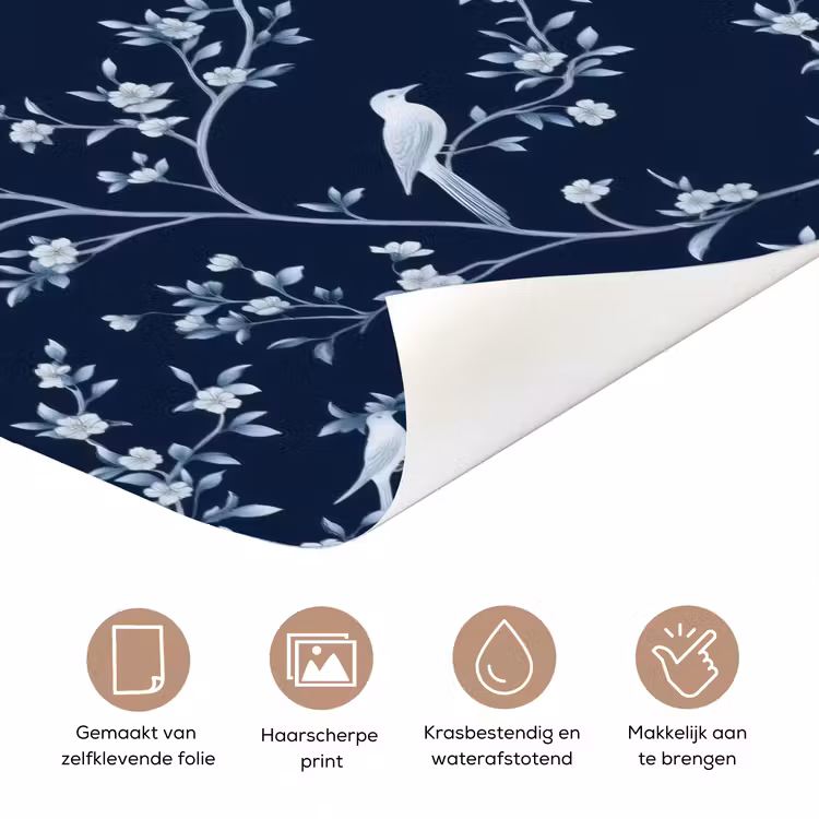 Deursticker - Grafisch - Bloesemtak - Blauw — 3
