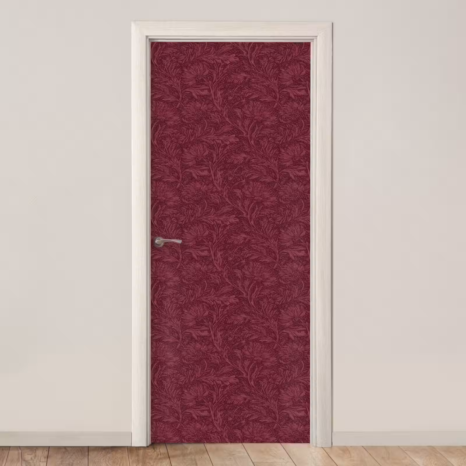 Deursticker - Bladeren - Patroon - Paars — 1
