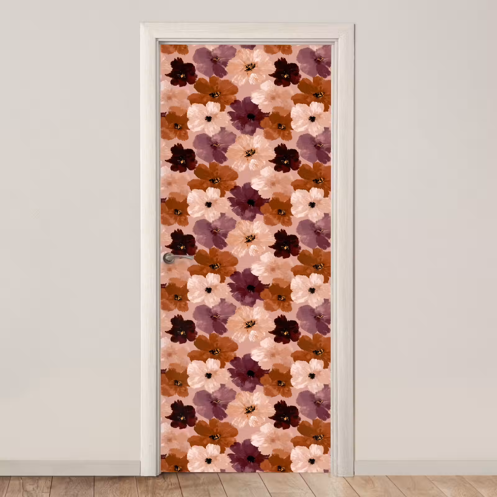 Deursticker - Bloemen - Abstract - Aardetinten — 1