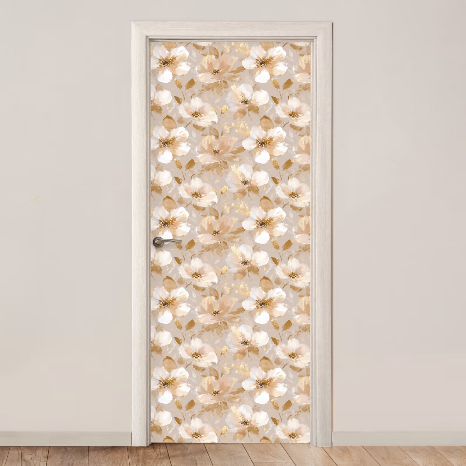 Deursticker - Bloemen - artistiek - Goud — 1