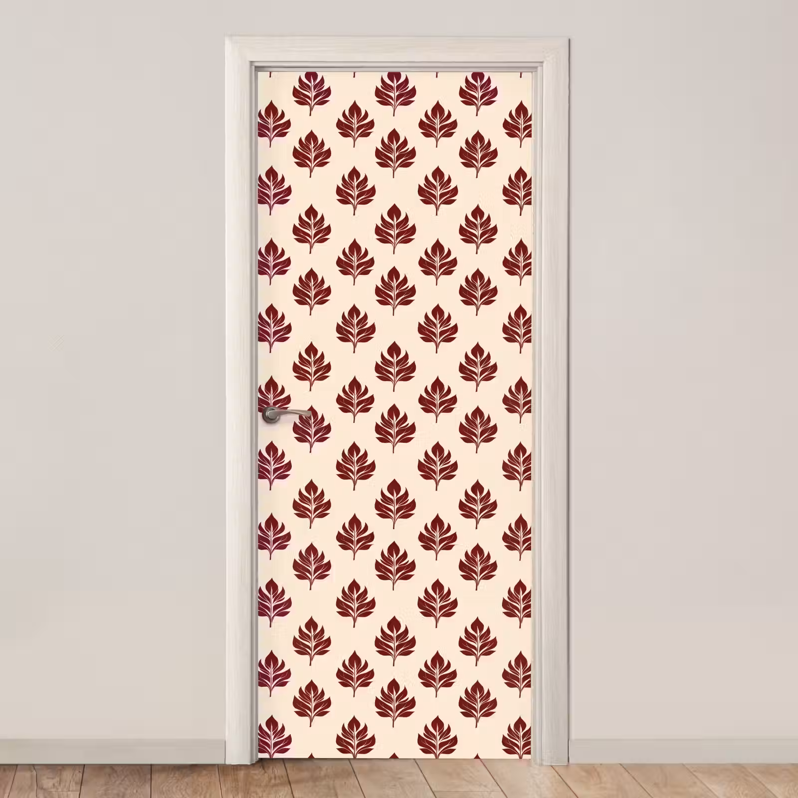 Deursticker - Botanisch - Patroon - Bordeaux — 1