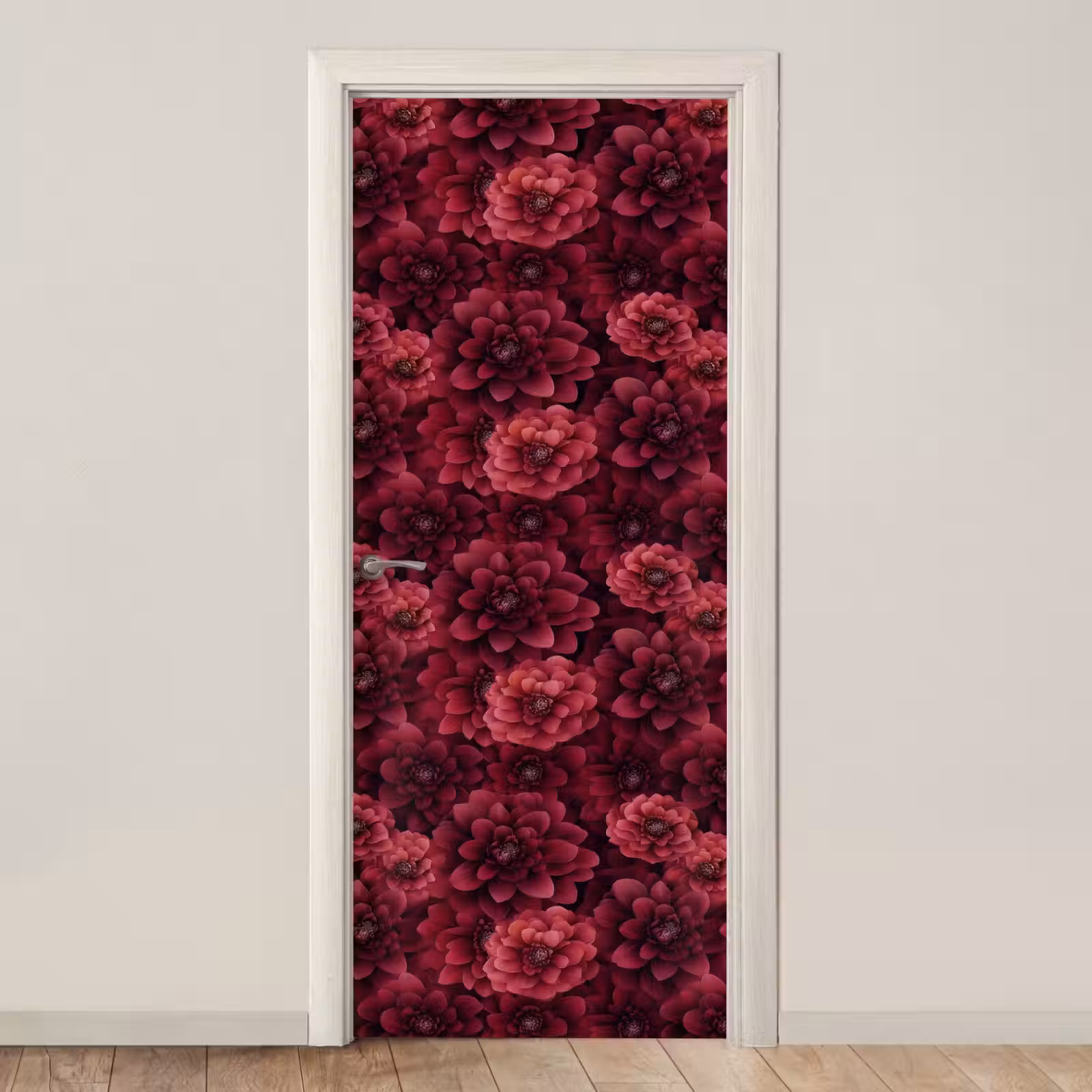 Deursticker - Dahlias - Bloemen - Rood — 1