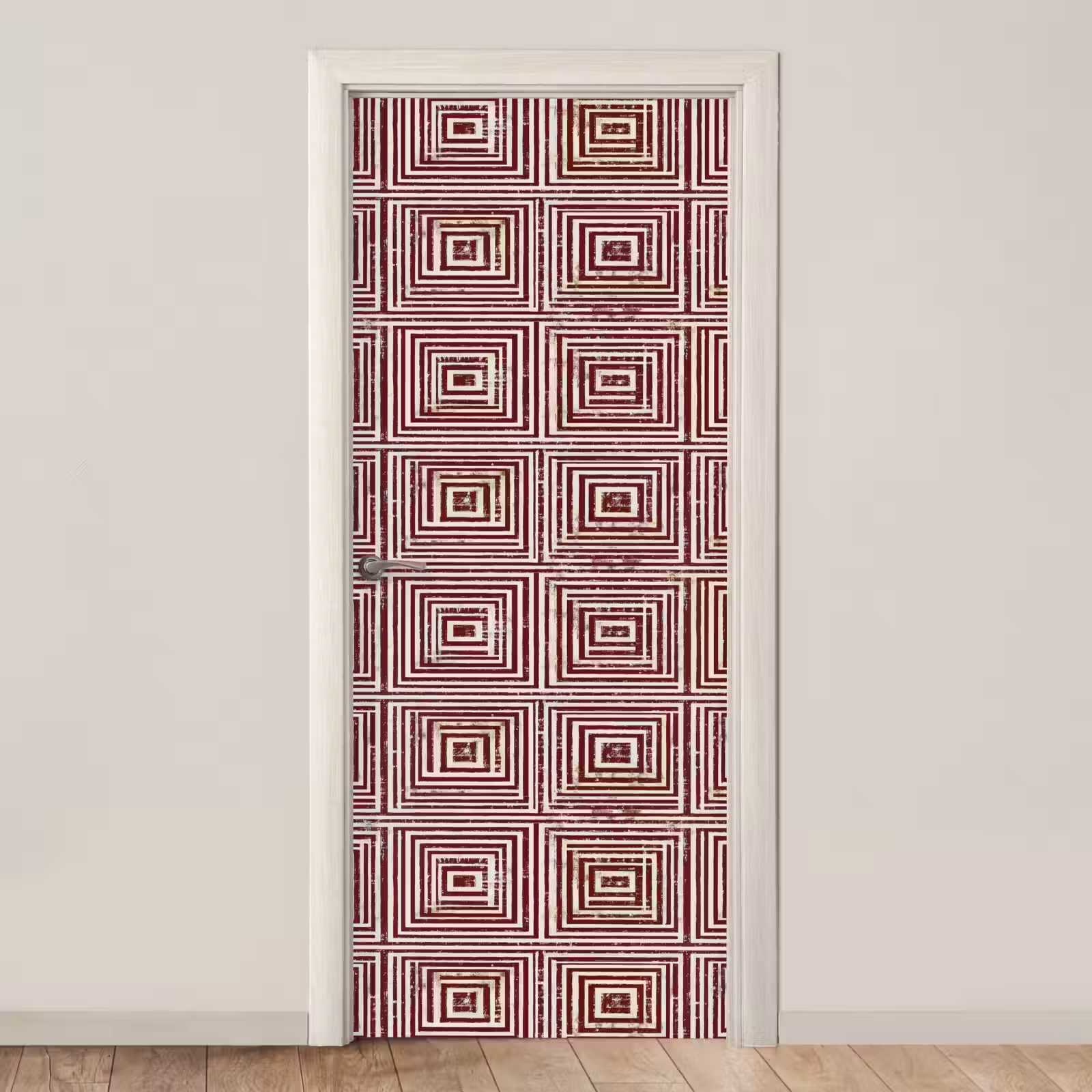 Deursticker - Geometrisch - Patroon - Rood — 1