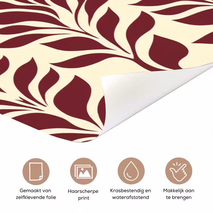 Deursticker - Abstract - Bladeren - Burgundy — 3