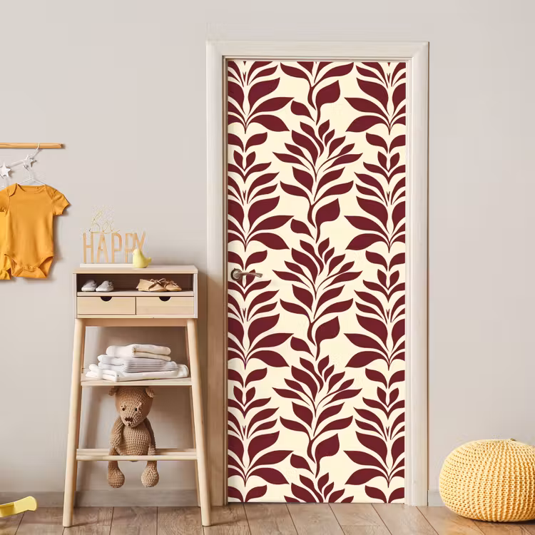 Deursticker - Abstract - Bladeren - Burgundy — 6