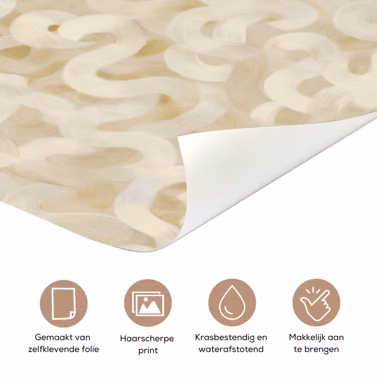 Deursticker - Abstract - Lijnen - Beige — 3