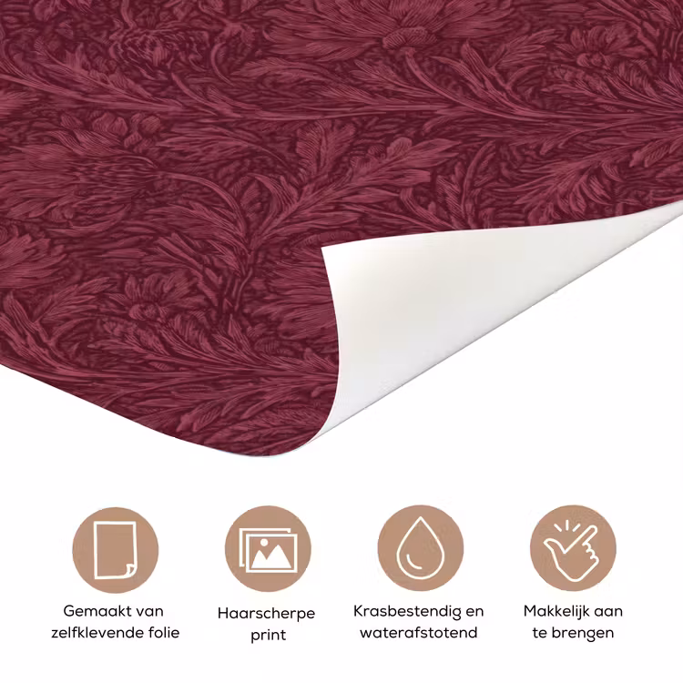 Deursticker - Bladeren - Patroon - Paars — 3