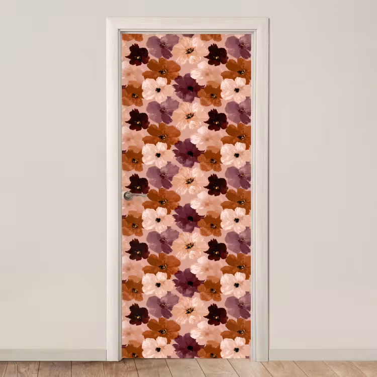 Deursticker - Bloemen - Abstract - Aardetinten — 1