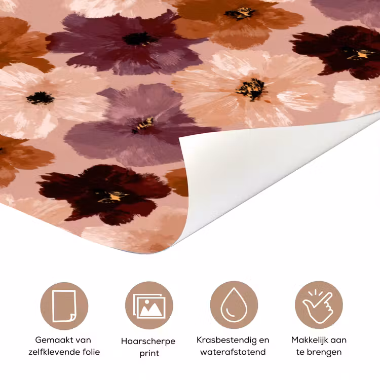 Deursticker - Bloemen - Abstract - Aardetinten — 3