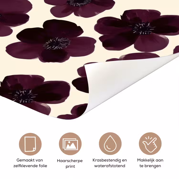 Deursticker - Bloemen - Aquarel - Paars — 3