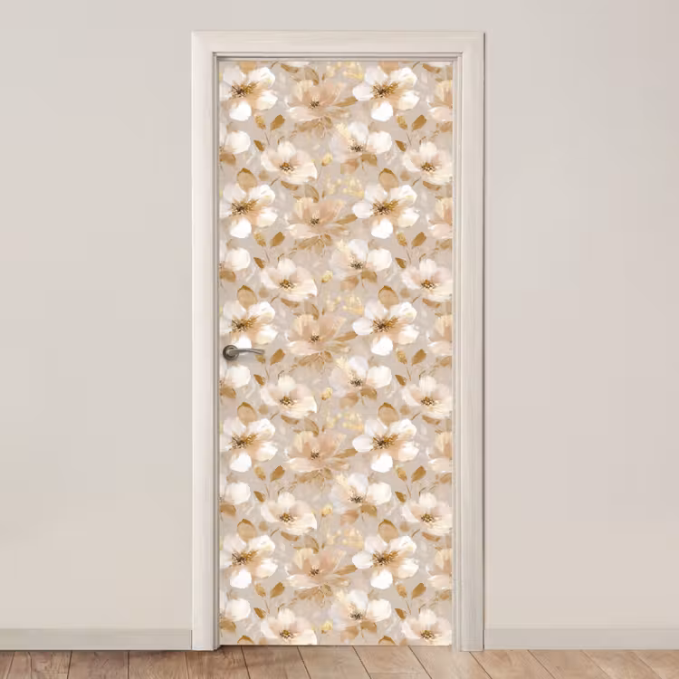 Deursticker - Bloemen - artistiek - Goud — 1