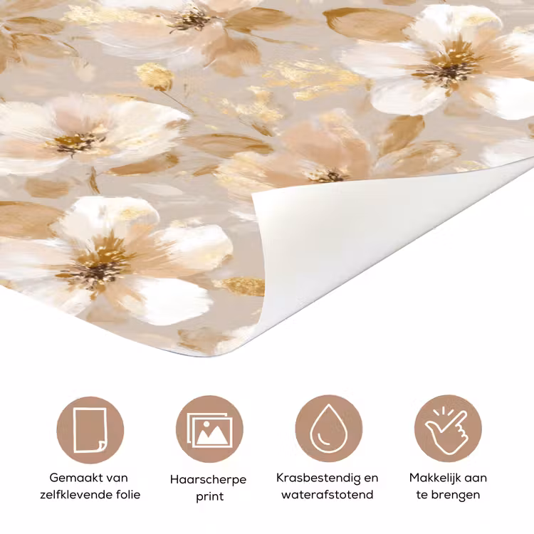 Deursticker - Bloemen - artistiek - Goud — 3