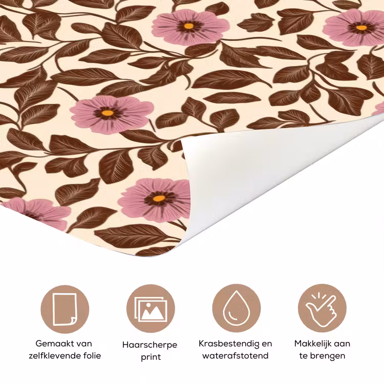 Deursticker - Bloemen - Bladeren - Kleurrijk — 3