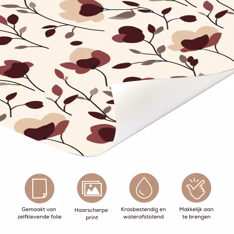 Deursticker - Bloemen - Botanisch - Bordeaux — 3