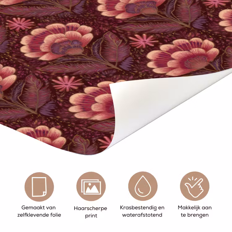 Deursticker - Bloemen - Waaier - Paars — 3
