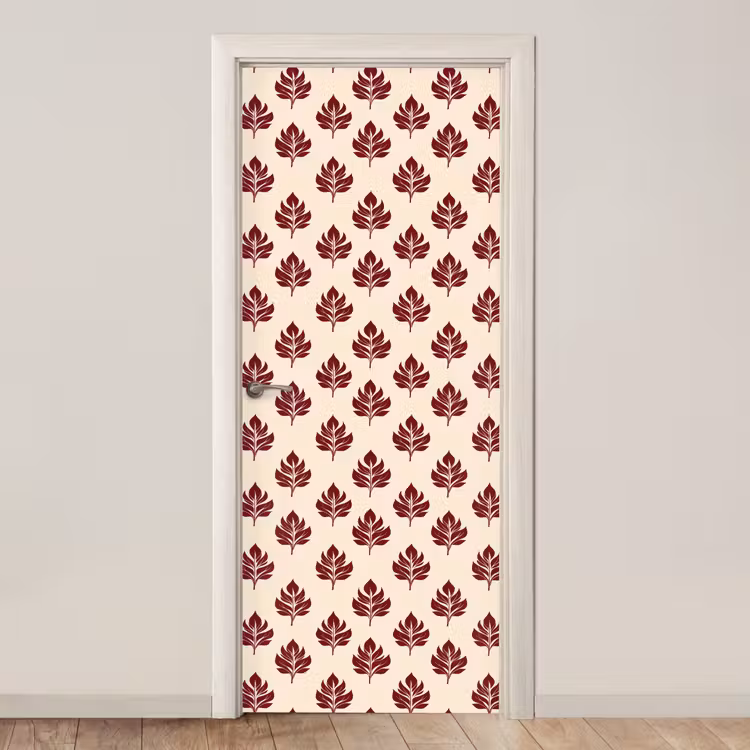 Deursticker - Botanisch - Patroon - Bordeaux — 1