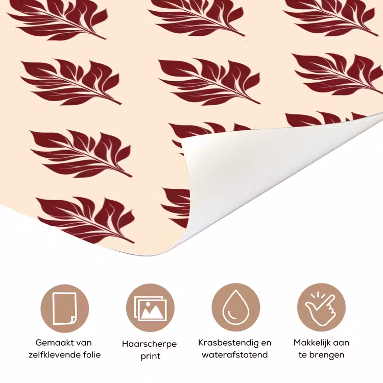 Deursticker - Botanisch - Patroon - Bordeaux — 3