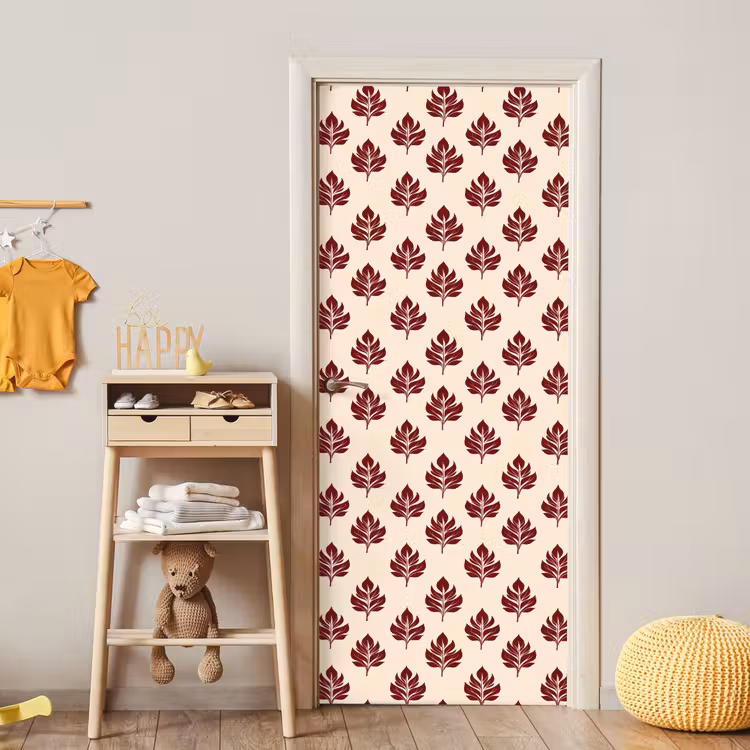 Deursticker - Botanisch - Patroon - Bordeaux — 6