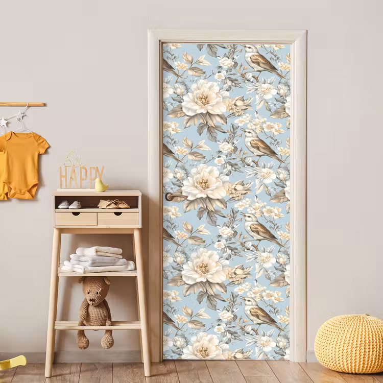 Deursticker - Botanisch - Zangvogel - Blauw — 6