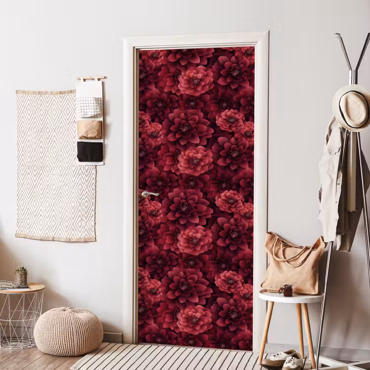 Deursticker - Dahlias - Bloemen - Rood — 8
