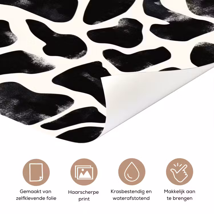 Deursticker - Dierenpatroon - Vlekken - Zwart - Wit — 3