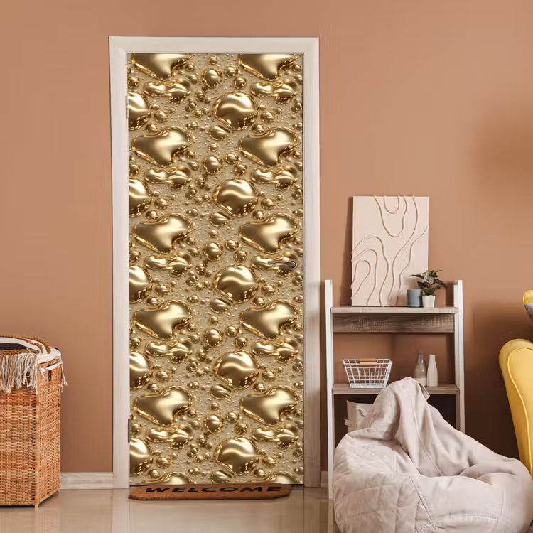 Deursticker - Druppels - Organisch - Goud — 2