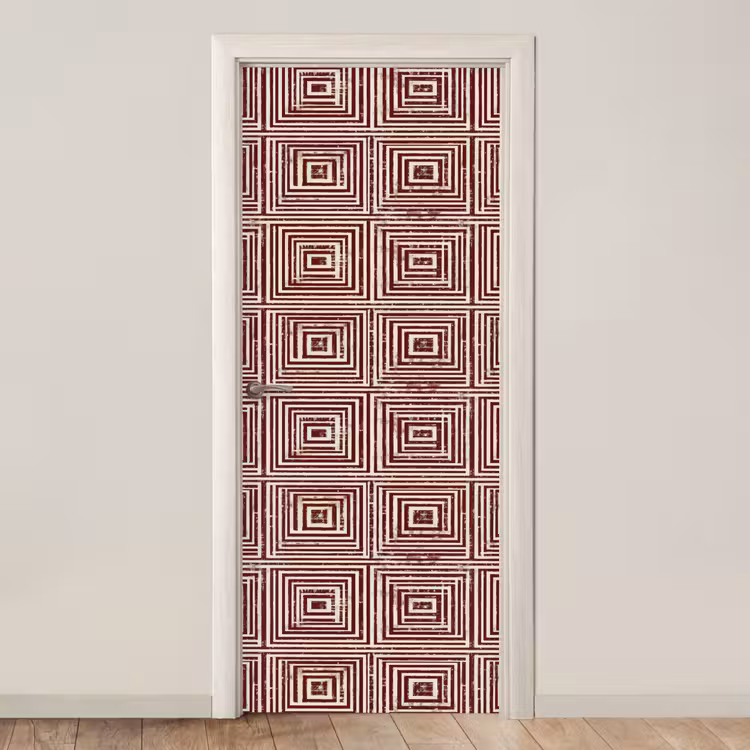 Deursticker - Geometrisch - Patroon - Rood — 1