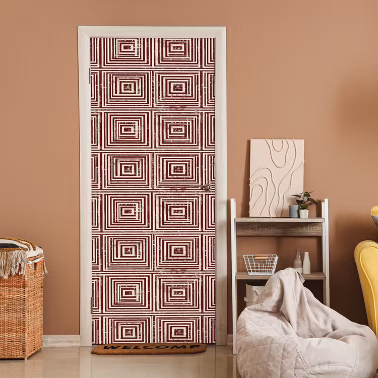 Deursticker - Geometrisch - Patroon - Rood — 2
