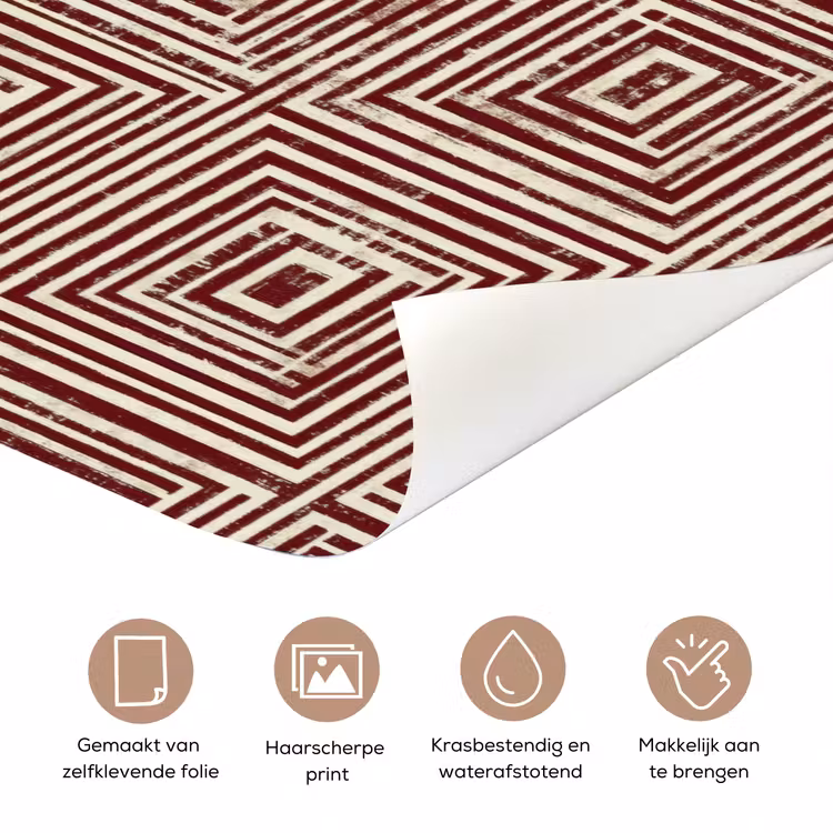 Deursticker - Geometrisch - Patroon - Rood — 3