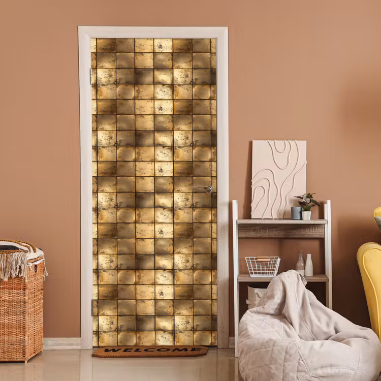 Deursticker - Geometrisch - Tegels - Goud — 2