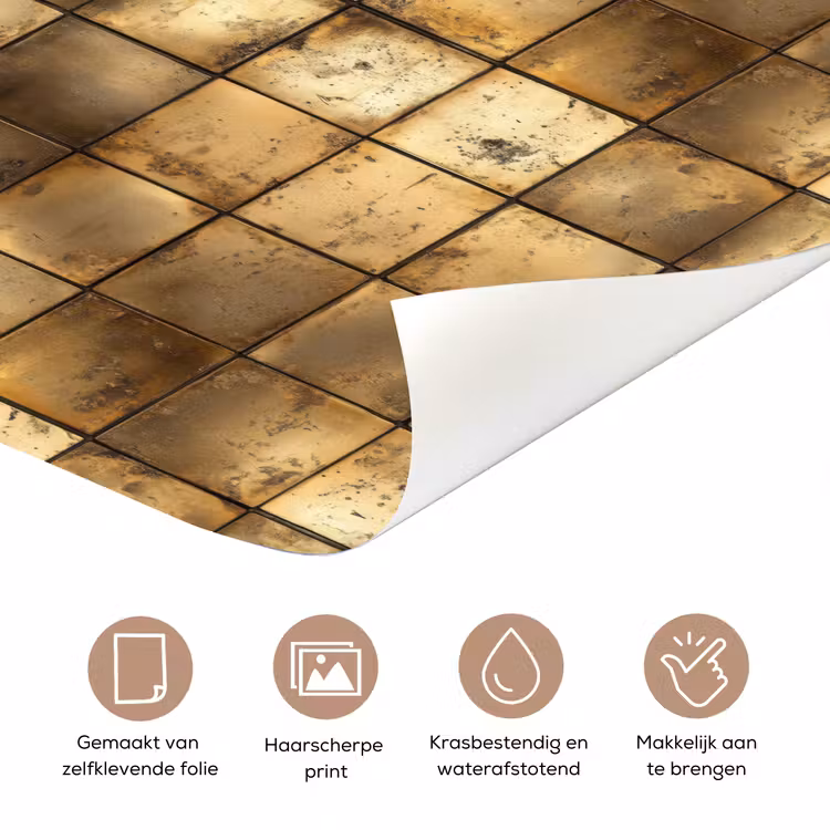 Deursticker - Geometrisch - Tegels - Goud — 3