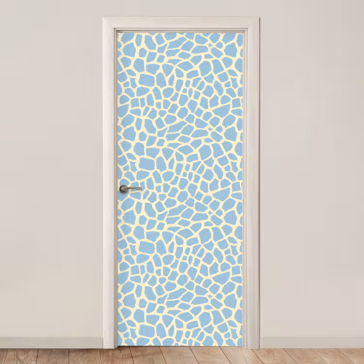 Deursticker - Giraf - Modern - Blauw — 1