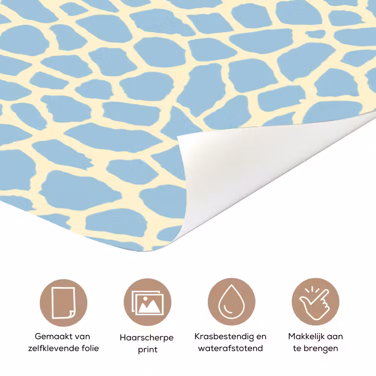 Deursticker - Giraf - Modern - Blauw — 3