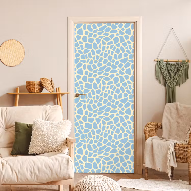 Deursticker - Giraf - Modern - Blauw — 4