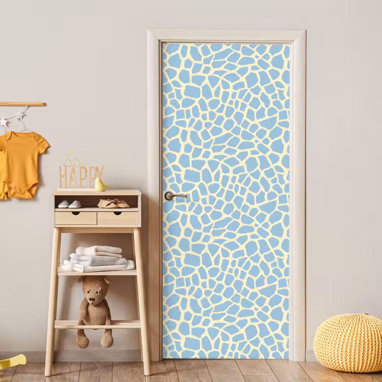 Deursticker - Giraf - Modern - Blauw — 6