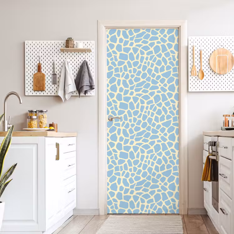 Deursticker - Giraf - Modern - Blauw — 7