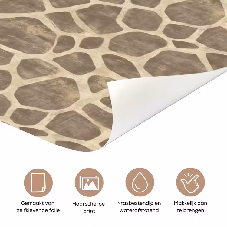 Deursticker - Giraf - Patroon - Beige - Bruin — 3