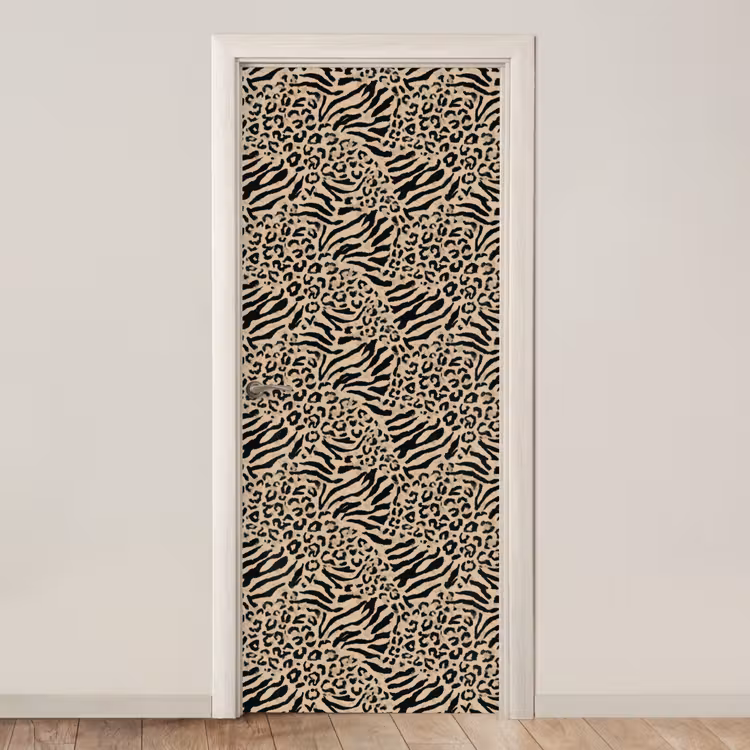Deursticker - Giraf - Zebra - Motief - Bruin — 1