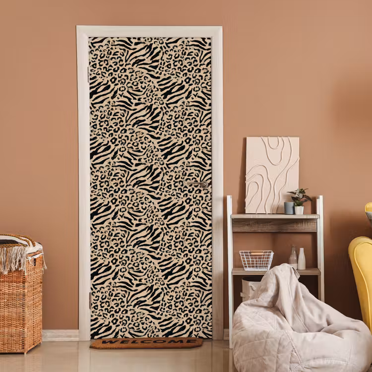 Deursticker - Giraf - Zebra - Motief - Bruin — 2