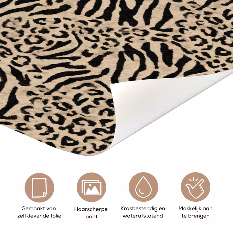Deursticker - Giraf - Zebra - Motief - Bruin — 3