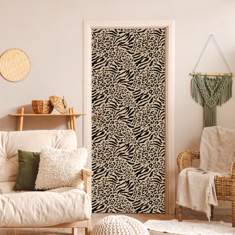 Deursticker - Giraf - Zebra - Motief - Bruin — 4