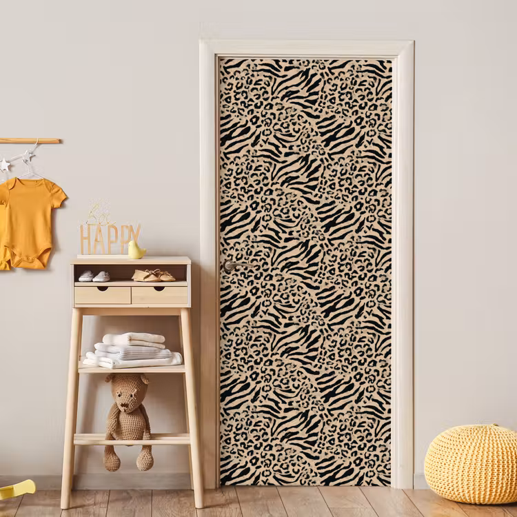 Deursticker - Giraf - Zebra - Motief - Bruin — 6