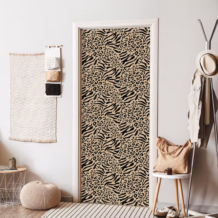Deursticker - Giraf - Zebra - Motief - Bruin — 8