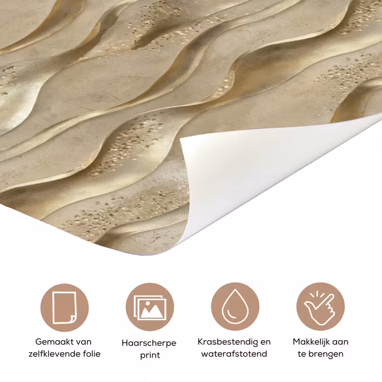 Deursticker - Golven - Patroon - Goud — 3