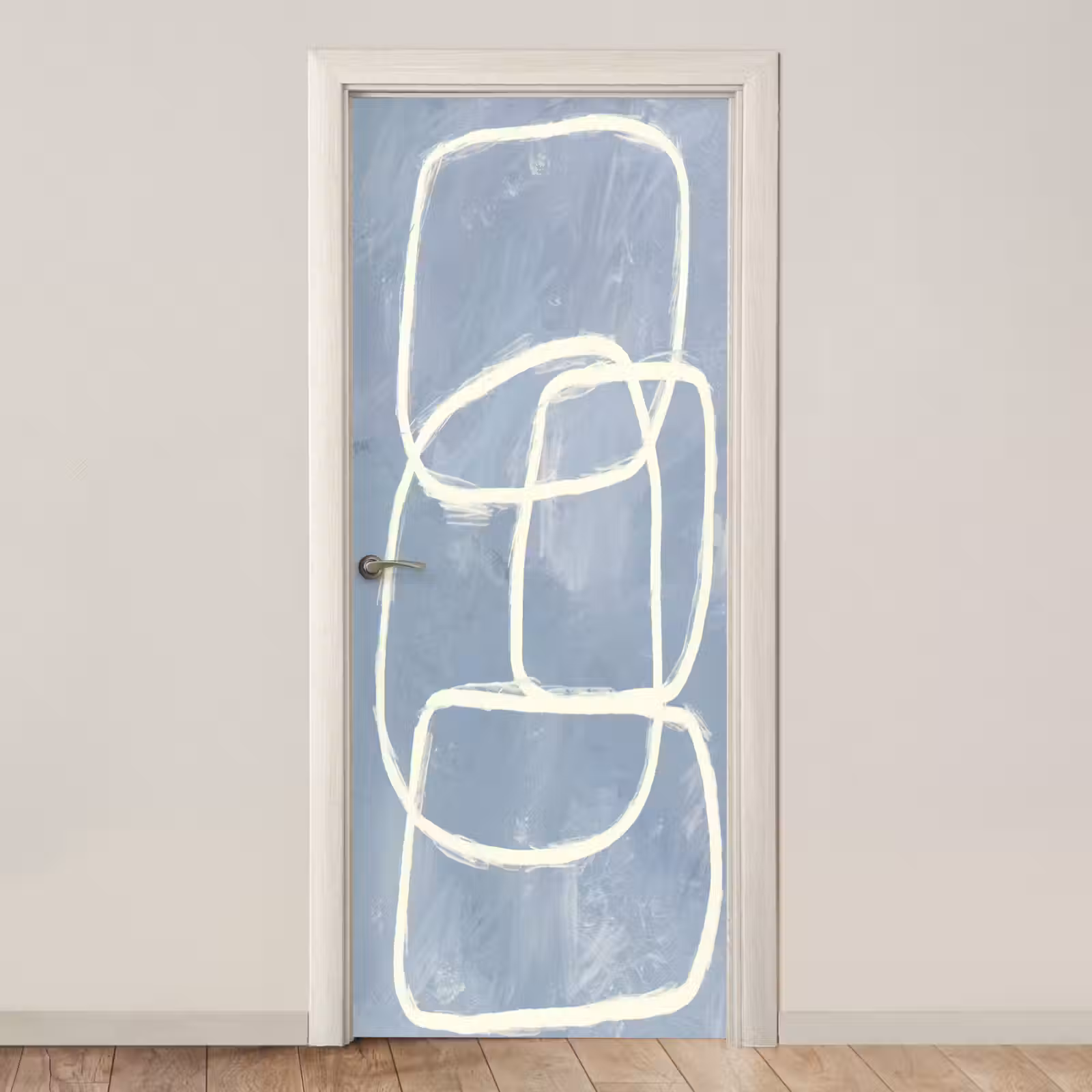 Deursticker - Abstract - Blauw - Kunst — 1