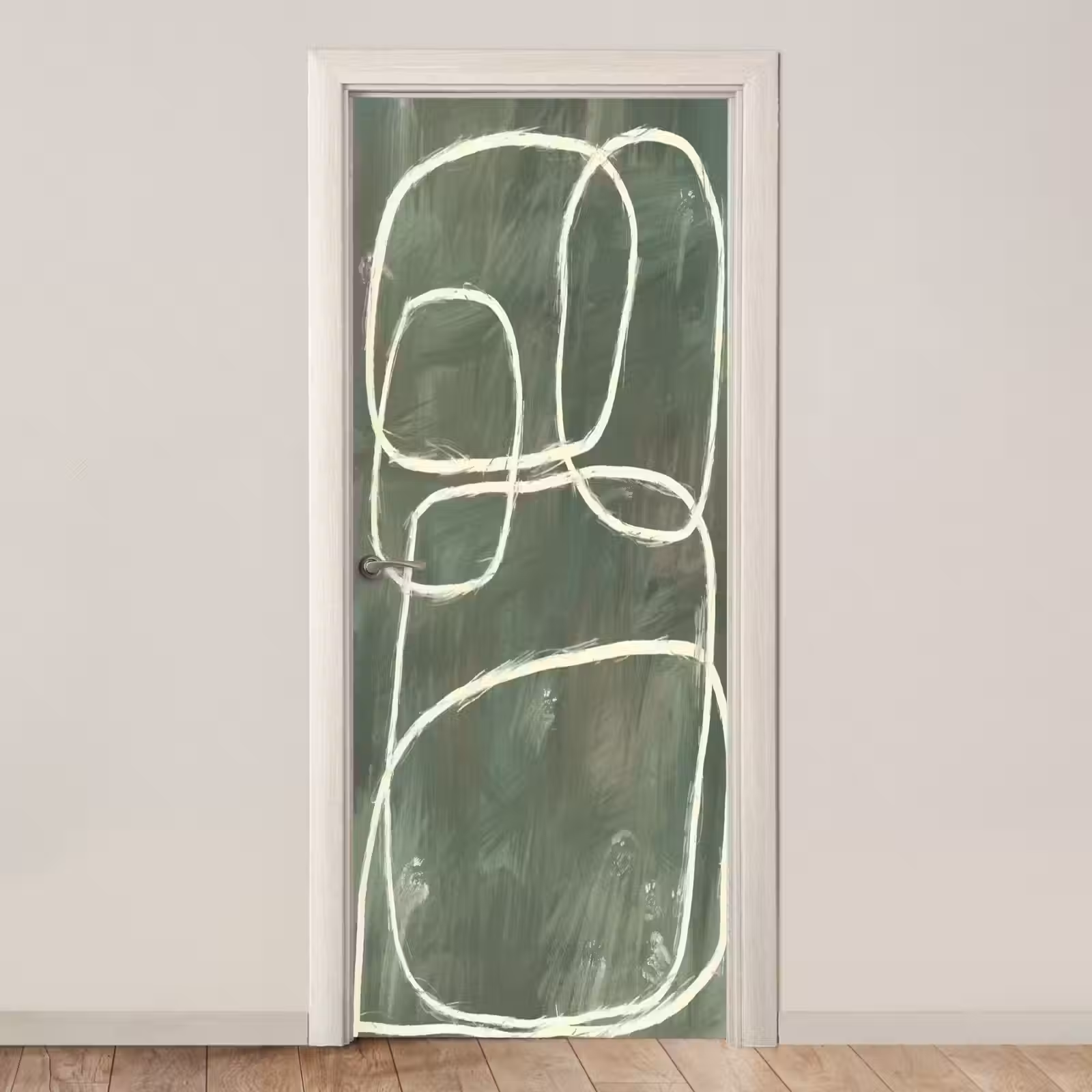 Deursticker - Abstract - Groen - Kunst - Modern — 1