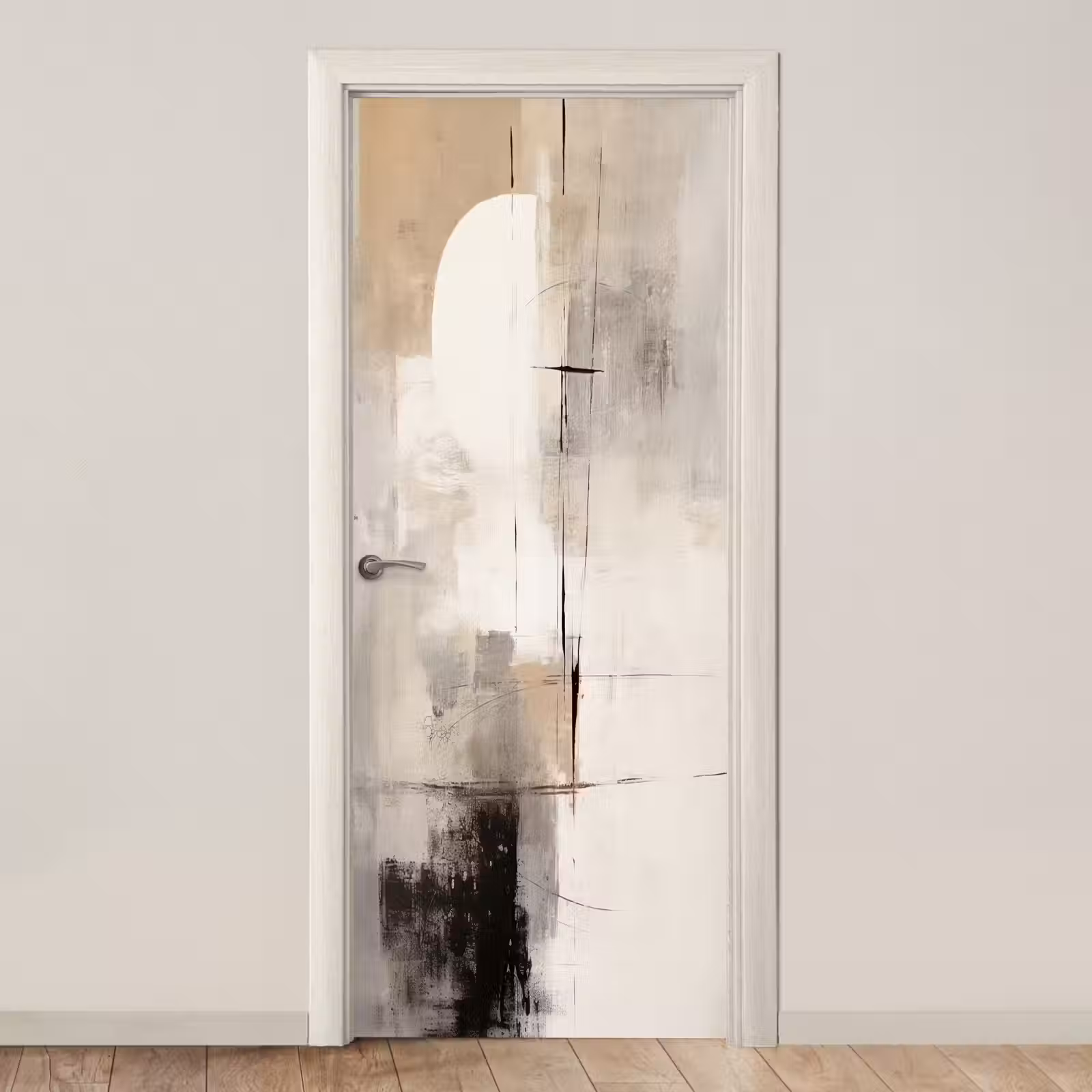 Deursticker - Abstract - Kunst - Grijs — 1
